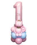COLLECTION ONLY - CUTE KITTY CAT Pink Number Tower Personalised with a Name