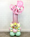 COLLECTION ONLY - Baby Pink Number Tower Personalised with a Name & Octopus