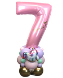 COLLECTION ONLY - UNICORN Baby Pink Single Number Tower Personalised with a Name