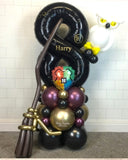 COLLECTION ONLY -  Black Number Tower, Owl & Broom Personalised with a Name, Glasses & Platform
