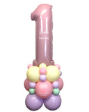 COLLECTION ONLY - PASTEL Baby Pink Single Number Tower Personalised with a Name