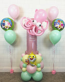 COLLECTION ONLY - Baby Pink Number Tower Personalised with a Name & Octopus + Sets of Foil Clusters