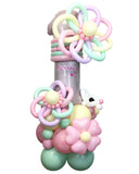 COLLECTION ONLY - PASTEL Baby Pink Single Number Tower Personalised with a Name