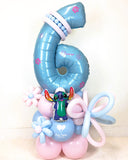 COLLECTION ONLY - Pink Number Tower Personalised with a Name & Flowers