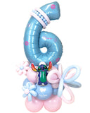 COLLECTION ONLY - Pink Number Tower Personalised with a Name & Flowers