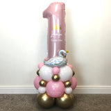 COLLECTION ONLY - SWAN Baby Pink Number Tower Personalised with a Name