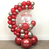 COLLECTION ONLY - Red & Champagne Bubble Garland - Red Message - Gold Leaf