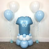 COLLECTION ONLY - Blue & White Personalised Football T-Shirt Tower & 2 Sets of Clusters