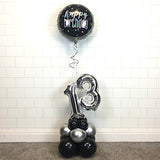 COLLECTION ONLY - HAPPY BIRTHDAY Black & Silver Table Tower - Standard Foil