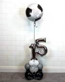 COLLECTION ONLY - FOOTBALL Black, Grey & White Table Tower - Standard Foil Balloon