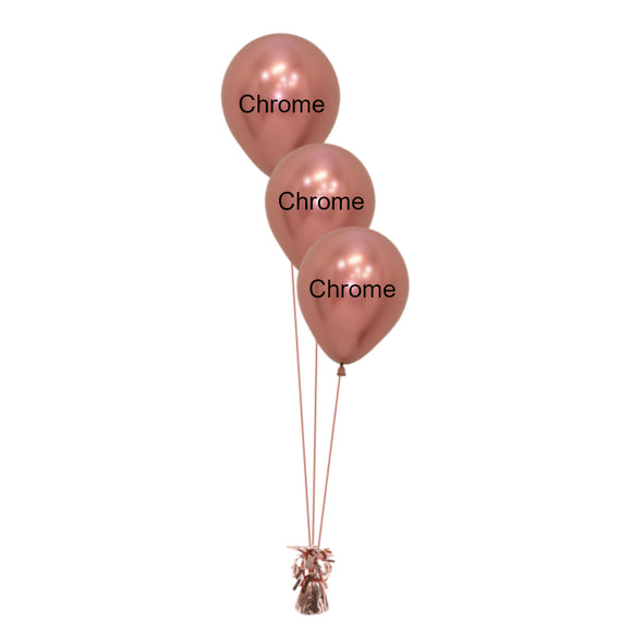 COLLECTION ONLY - 3 Chrome Balloon Cluster - Chrome Balloons - COLOURS TO BE ADVISED BY CUSTOMER