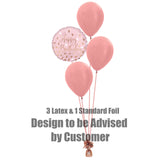 COLLECTION ONLY -  3 Latex Balloons, 1 Standard Foil on a Weight