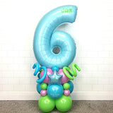 COLLECTION ONLY - Blue Number Tower Personalised with a Name