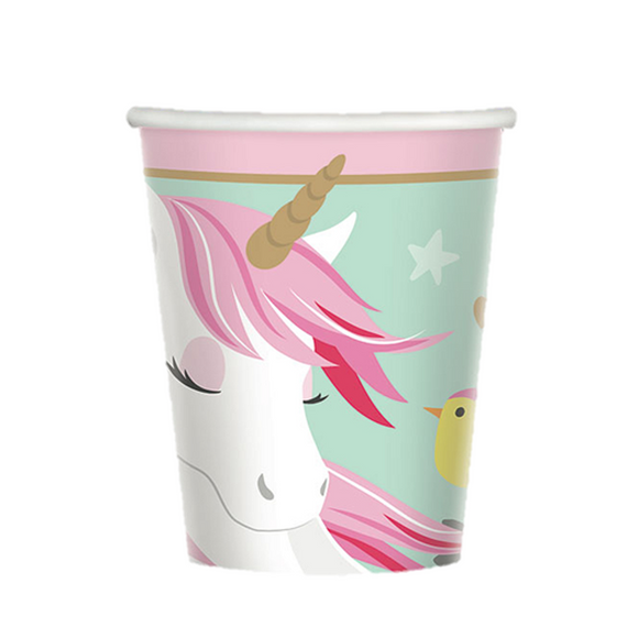 8 Magical Unicorn Paper Cups 266 ml