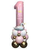 COLLECTION ONLY - SWAN Baby Pink Number Tower Personalised with a Name