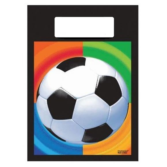 8 Football Plastic Party Bags