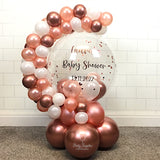 COLLECTION ONLY - Rose Gold & White Bubble Garland - Rose Gold Message - Rose Gold Confetti