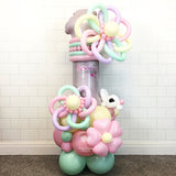 COLLECTION ONLY - PASTEL Baby Pink Single Number Tower Personalised with a Name