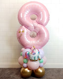 COLLECTION ONLY - UNICORN Baby Pink Single Number Tower Personalised with a Name