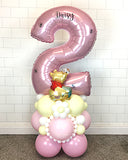 COLLECTION ONLY - Pink Number Tower Personalised with a Name & Bee Design