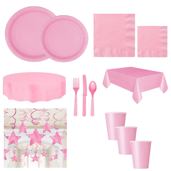 Baby Pink Tableware & Decorations