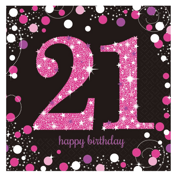 21st Birthday Pink Celebration Tableware & Decorations