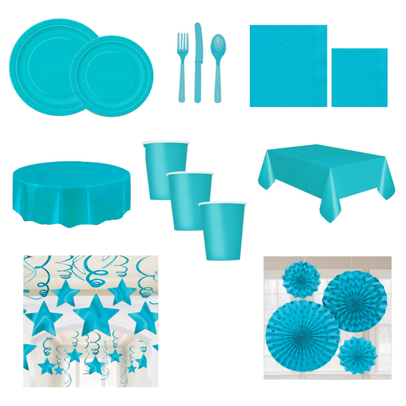 Caribbean Blue Tableware & Decorations