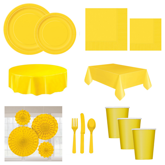 Sunshine Yellow Tableware & Decorations