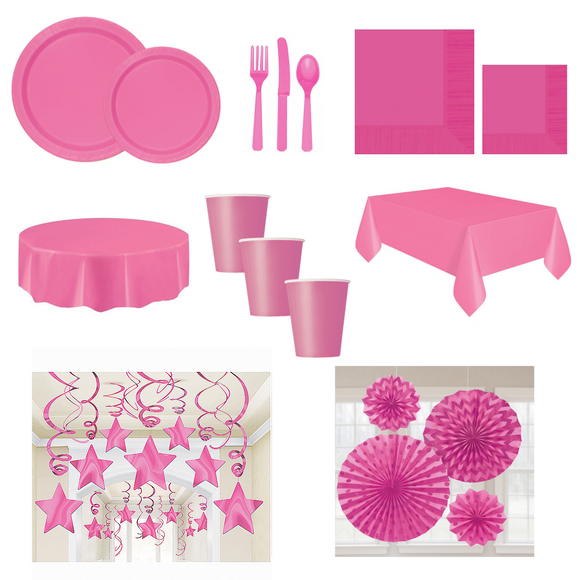 Bright Pink Tableware & Decorations