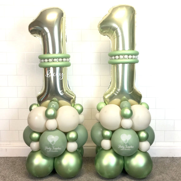 COLLECTION ONLY - Cream & Green - Personalised Double Number Tower
