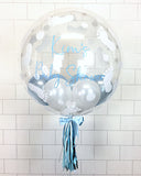 COLLECTION ONLY - Baby Footprint Balloon - Blue, White Balloons - Light Blue Message