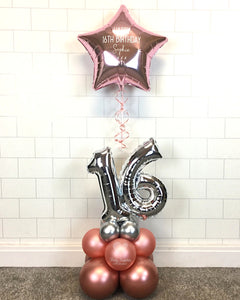 COLLECTION ONLY - Rose Gold & Silver Table Tower - Personalised Rose Gold Star