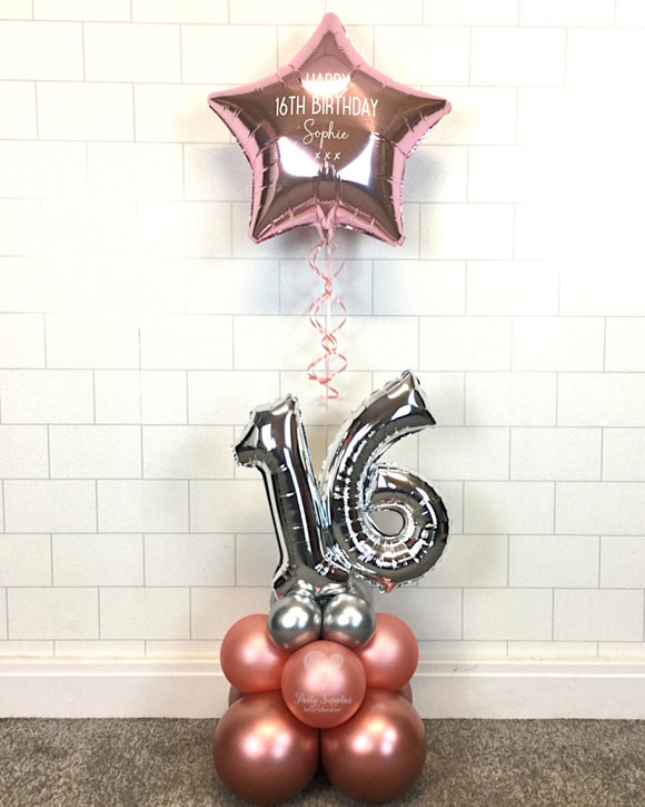 COLLECTION ONLY - Rose Gold & Silver Table Tower - Personalised Rose Gold Star