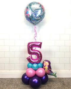 COLLECTION ONLY - Mermaid Purple, Pink & Blue Table Tower-  Standard Foil Balloon