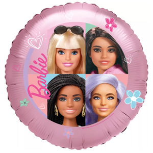 COLLECTION ONLY - 1 Barbie Licensed Foil Balloon Filled with Helium & Dressed with Ribbon & Weight