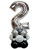 COLLECTION ONLY - ZEBRA Single Silver Number Tower Personalised with a Name