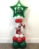 COLLECTION ONLY - ELF INCLUDED - Candy Cane Topped with a Personalised Green Star