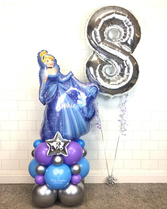 COLLECTION ONLY - Super Shape Tower Personalised with a Name & 1 Helium Filled Silver Number