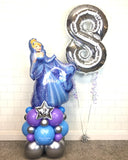COLLECTION ONLY - Super Shape Tower Personalised with a Name & 1 Helium Filled Silver Number