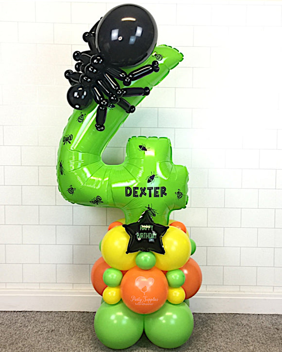COLLECTION ONLY - BUGS Green Number Tower & Spider Personalised with a Name