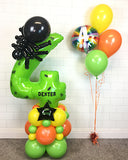 COLLECTION ONLY - BUGS Green Number Tower & Spider Personalised with a Name + Bouquet