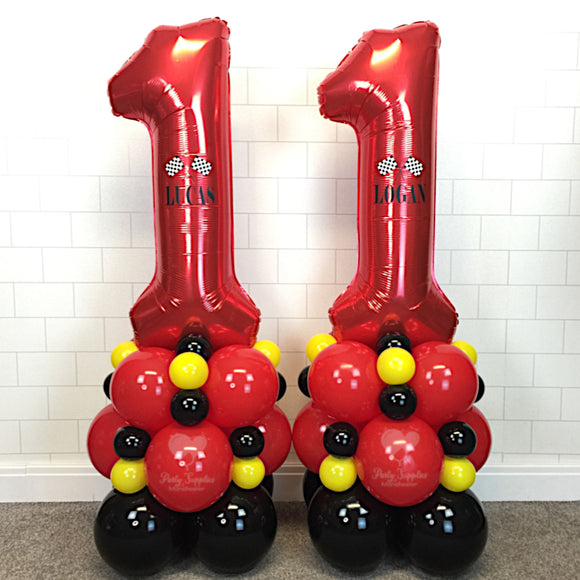 COLLECTION ONLY - Red Yellow & Black - Personalised Double Number Tower