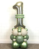 COLLECTION ONLY - Green White Gold Single Number Tower Personalised with a Name