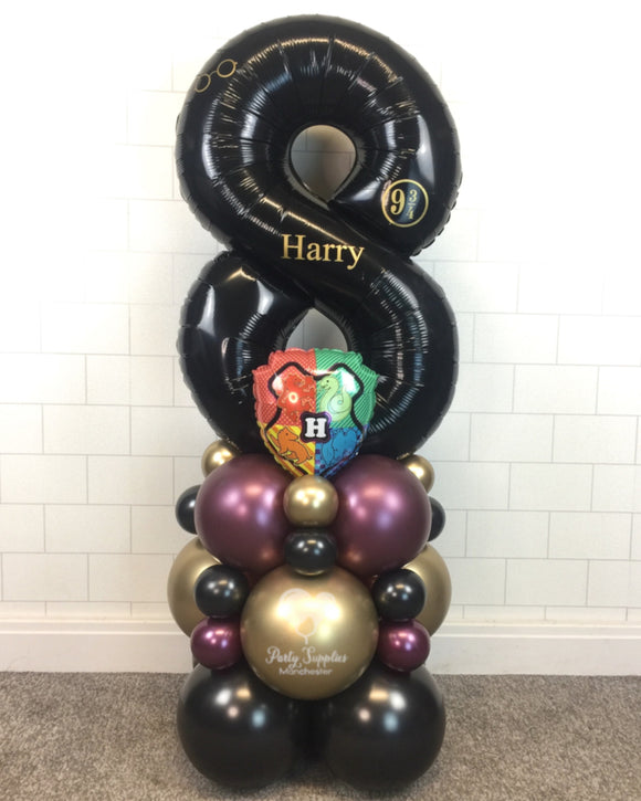 COLLECTION ONLY - Black Number Tower Personalised with a Name, Glasses & Platform