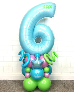 COLLECTION ONLY - Blue Number Tower Personalised with a Name