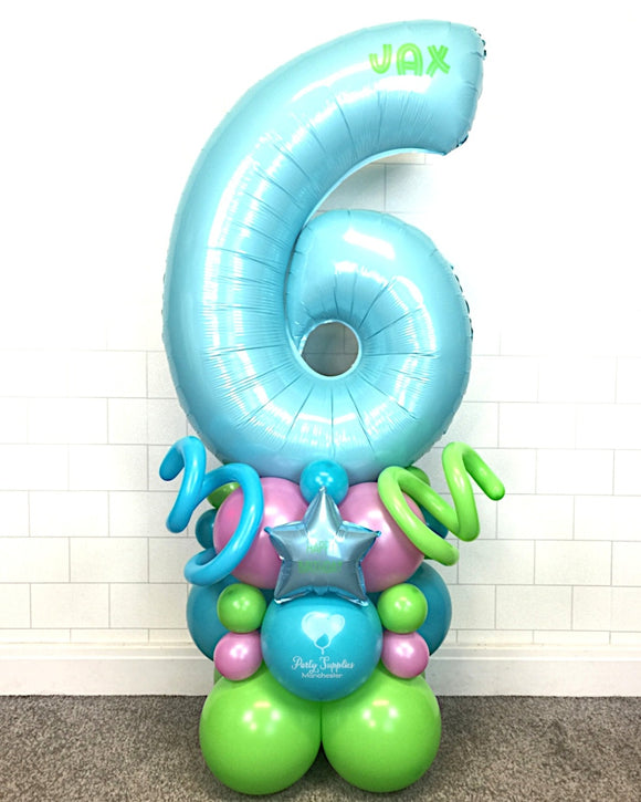 COLLECTION ONLY - Blue Number Tower Personalised with a Name