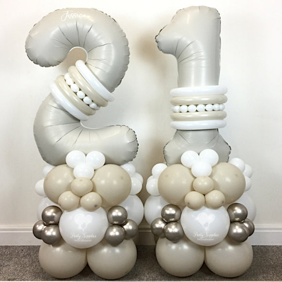 COLLECTION ONLY - Nude - Luxury Personalised Double Number Tower