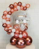 COLLECTION ONLY - Rose Gold & White Bubble Garland - Rose Gold Message - Rose Gold Confetti