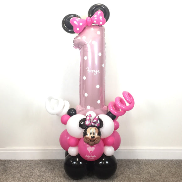 COLLECTION ONLY - Pink Number Tower Personalised with a Name & White Spot Design