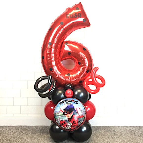 COLLECTION ONLY - Red Single Number Tower Personalised with a Name & Black Spot Design